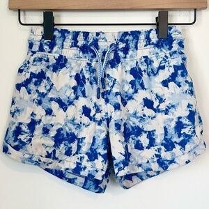 Girls Blue and White Active Shorts - Girls 7/8